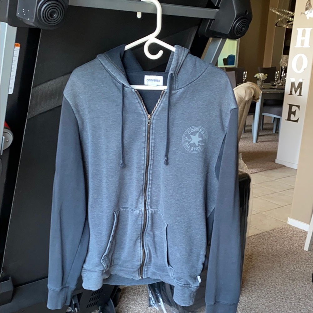 Converse Gray Zip Up Hooded Jacket